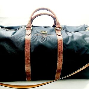 Valentino Garavani Canvas Leather Travel Bag